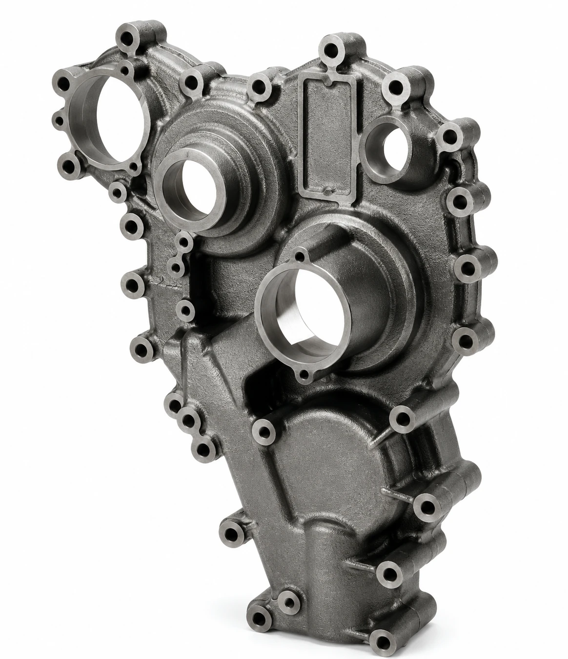 Precision Grey Iron and Ductile Iron timing gear housing castings engineered for tractor engines, offering excellent dimensional accuracy and long service life.