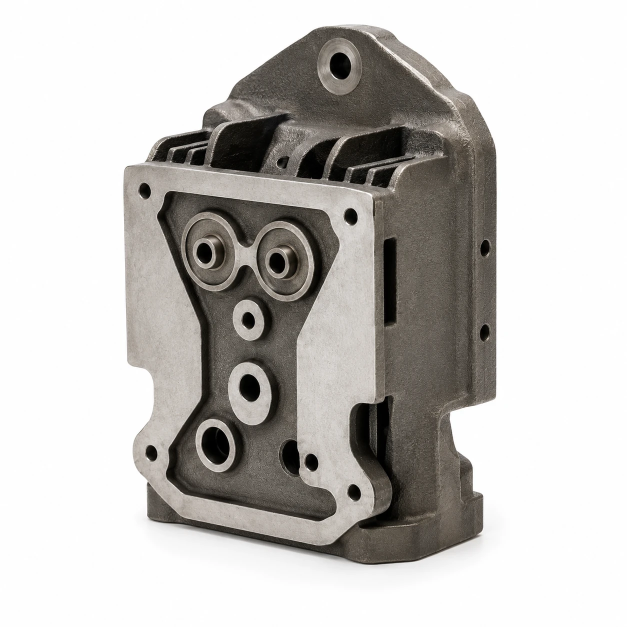 Precision cylinder head housing castings designed to provide structural strength, accurate machining, and dependable performance for tractor engine assemblies.