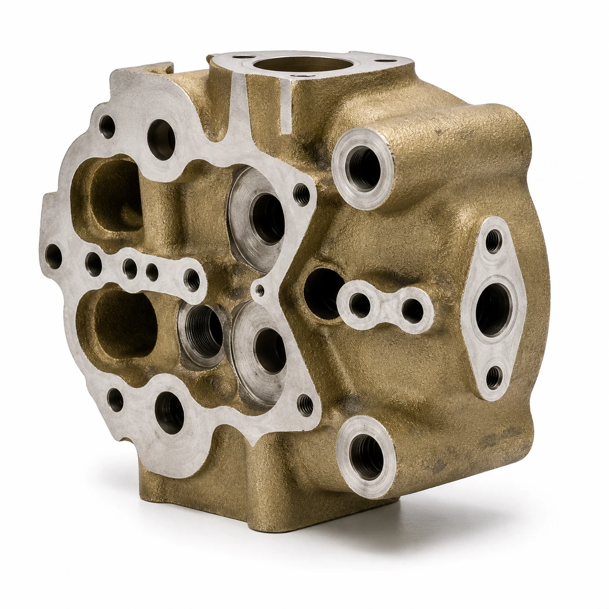 Precision cylinder head castings manufactured in Grey Iron and Ductile Iron for superior engine performance, efficient cooling, and OEM tractor applications.