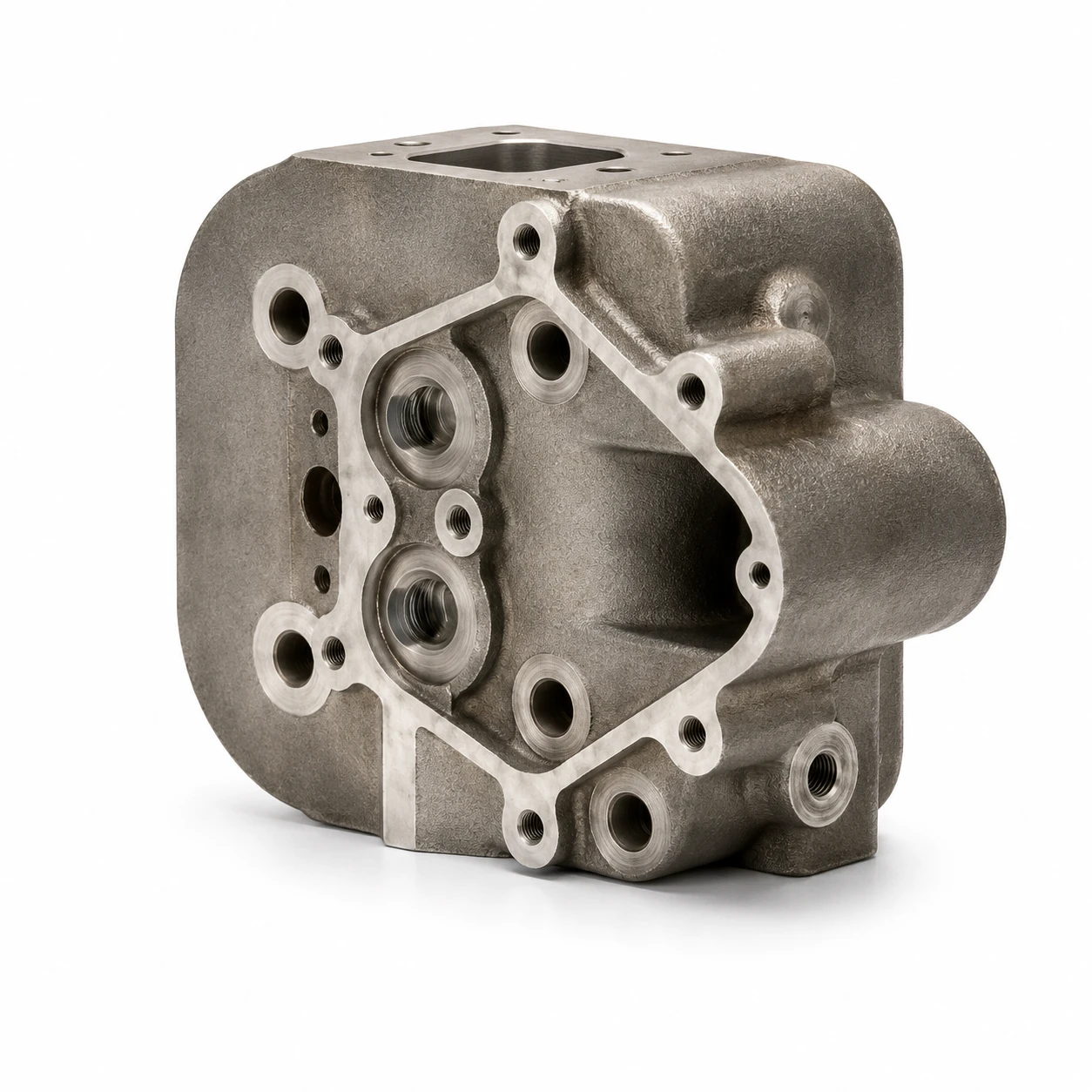 Precision cylinder head housing castings manufactured for reliable engine operation, excellent machinability, and long-term durability in tractor and off-highway applications.